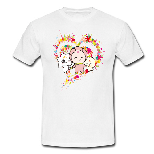태안 꽃축제 판매용 티셔츠 세명 제작사례